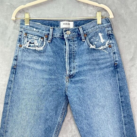 Agolde Jeans‎ 26 Feel Good Jamie Distressed Organic Cotton High Rise Button Fly - Picture 2 of 16